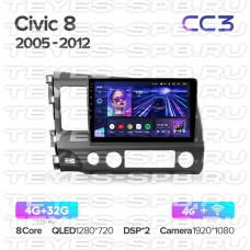 Автомагнитола TEYES для Honda Civic 8  2005-2012, CC3, 4G+32G