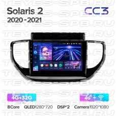 Автомагнитола TEYES для Hyundai Solaris 2 2020-2021, CC3, 4G+32G