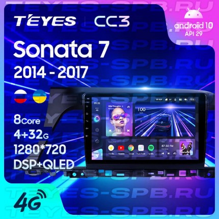 Автомагнитола TEYES для Hyundai Sonata 7 2014-2017, CC3,4G+32G