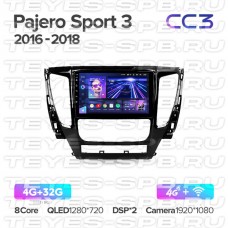 Автомагнитола TEYES для Mitsubishi Pajero Sport 3 2016-2018, CC3, 4G+32G