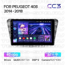 Автомагнитола TEYES для Peugeot 408 2014-2018, CC3, 4G+32G