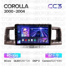 Автомагнитола TEYES для Toyota Corolla 2000-2004, CC3, 4G+32G