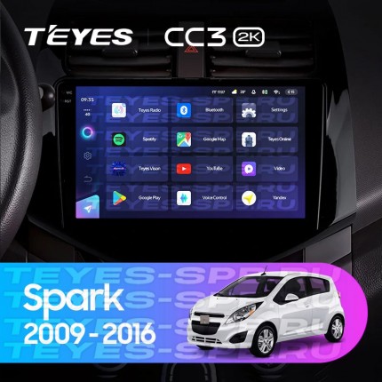 Автомагнитола TEYES для Chevrolet Spark 2009-2016, CC3 2K, 6G+128G