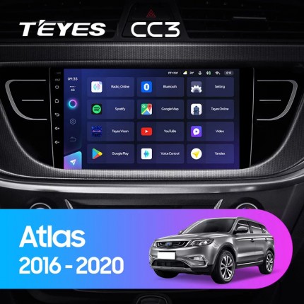 Автомагнитола TEYES для Geely Atlas  2016-2020, CC3, 4G+32G