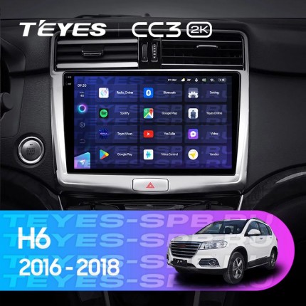 Автомагнитола TEYES для Great Wall Haval H6  2016-2018, CC3 2K, 3G+32G