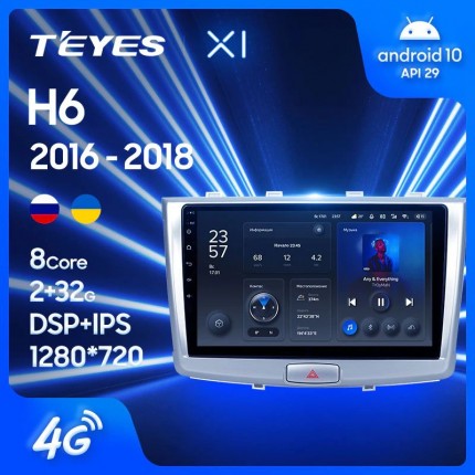 Автомагнитола TEYES для Great Wall Haval H6  2016-2018, X1, 4G + WiFi