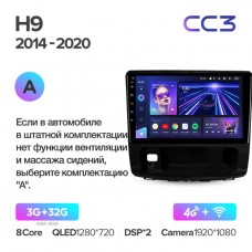 Автомагнитола TEYES для Great Wall Haval H9  2014-2020, CC3,4G+32G