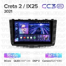 Автомагнитола TEYES для Hyundai Creta 2 2021, CC3 2K, 3G+32G