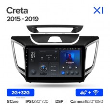 Автомагнитола TEYES для Hyundai Creta  2015-2019, X1, 4G + WiFi