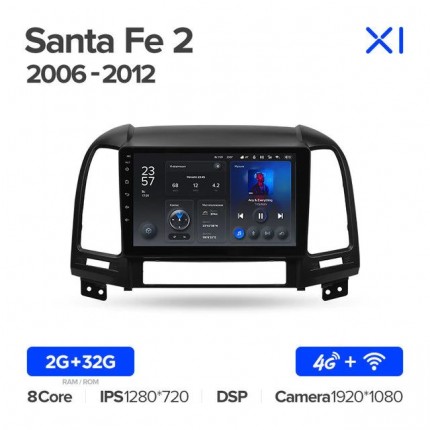 Автомагнитола TEYES для Hyundai Santa Fe2 2006-2012, X1, 4G + WiFi