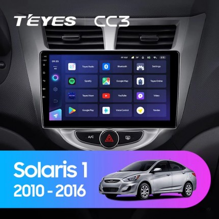 Автомагнитола TEYES для Hyundai Solaris 1 2010-2016, CC3, 4G+32G