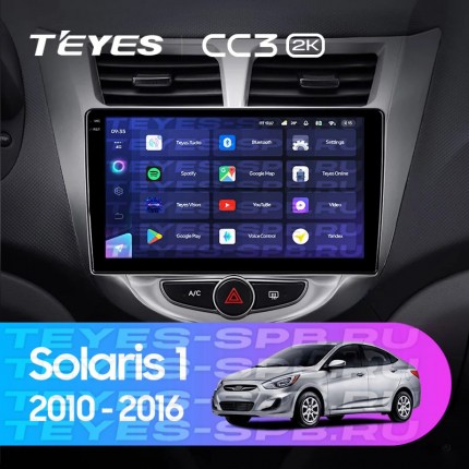 Автомагнитола TEYES для Hyundai Solaris 1 2010-2016, CC3 2K, 3G+32G