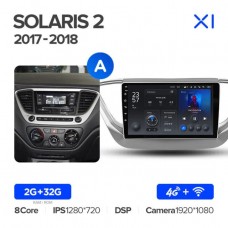 Автомагнитола TEYES для Hyundai Solaris 2 2017-2018, X1, 4G + WiFi