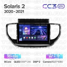 Автомагнитола TEYES для Hyundai Solaris 2 2020-2021, CC3 2K, 3G+32G