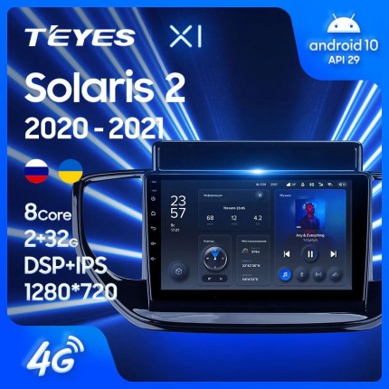 Автомагнитола TEYES для Hyundai Solaris 2 2020-2021, X1, 4G + WiFi