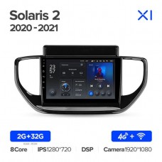 Автомагнитола TEYES для Hyundai Solaris 2 2020-2021, X1, 4G + WiFi