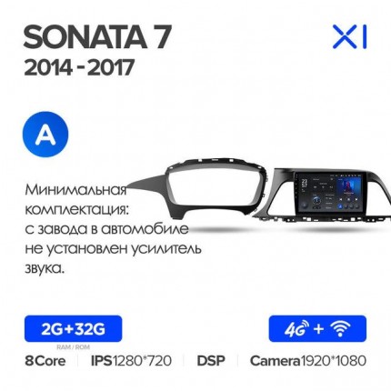 Автомагнитола TEYES для Hyundai Sonata 7 2014-2017, X1, 4G + WiFi