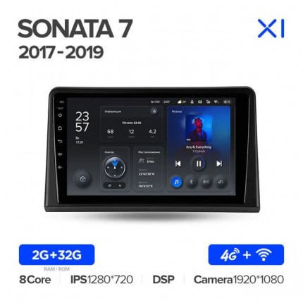 Автомагнитола TEYES для Hyundai Sonata 7 2017-2019, X1, 4G + WiFi