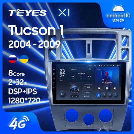 Автомагнитола TEYES для Hyundai Tucson 1 2004-2009, X1, 4G + WiFi