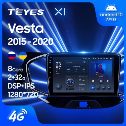 Автомагнитола TEYES для Lada VESTA 2015-2020, X1, 4G + WiFi