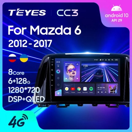 Автомагнитола TEYES для Mazda 6 2012-2017, CC3, 4G+32G