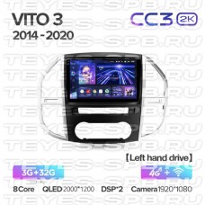 Автомагнитола TEYES для Mercedes-Benz Vito 3 2014-2020, CC3 2K, 3G+32G