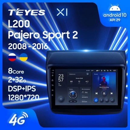 Автомагнитола TEYES для Mitsubishi L200 Pajero Sport 2 2008-2016, X1, 4G + WiFi