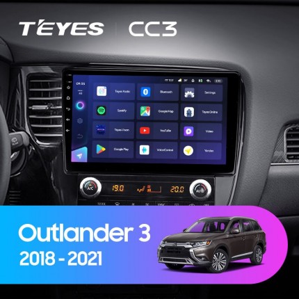 Автомагнитола TEYES для Mitsubishi Outlander 3 2018-2021, CC3, 4G+32G