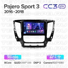 Автомагнитола TEYES для Mitsubishi Pajero Sport 3 2016-2018, CC3 2K, 3G+32G