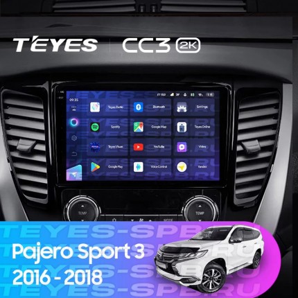 Автомагнитола TEYES для Mitsubishi Pajero Sport 3 2016-2018, CC3 2K, 3G+32G