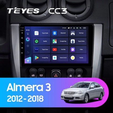 Автомагнитола TEYES для Nissan Almera 3 2012-2018, CC3, 4G+32G