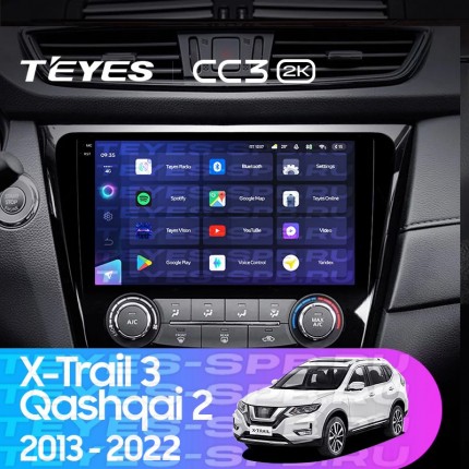 Автомагнитола TEYES для Nissan X-Trail 3/Qashqai 2 2013-2017, CC3 2K, 3G+32G