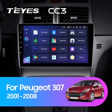 Автомагнитола TEYES для Peugeot 307 2001-2008, CC3, 4G+32G