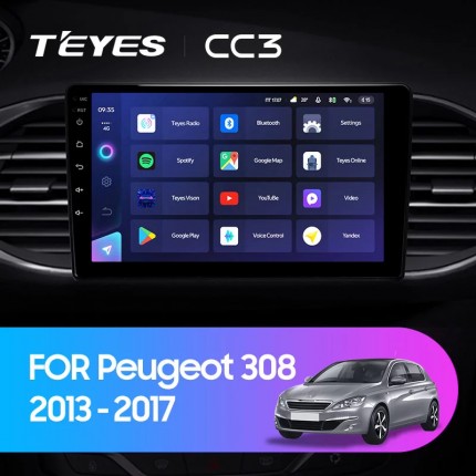 Автомагнитола TEYES для Peugeot 308 2013-2017, CC3, 4G+32G