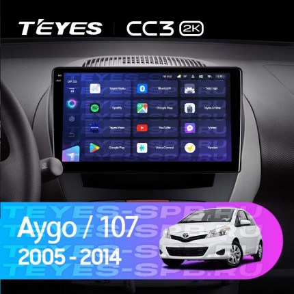 Автомагнитола TEYES для Peugeot 107/Toyota Aygo 2005-2014, CC3 2K, 3G+32G