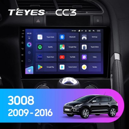 Автомагнитола TEYES для Peugeot 3008 2009-2016, CC3, 4G+32G