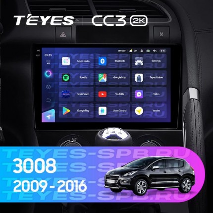 Автомагнитола TEYES для Peugeot 3008 2009-2016, CC3 2K, 3G+32G