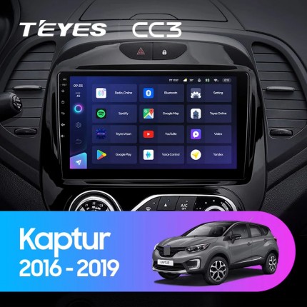 Автомагнитола TEYES для Renault Kaptur 2016-2019, CC3, 4G+32G