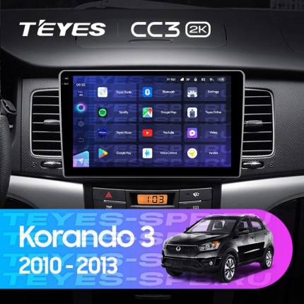 Автомагнитола TEYES для SsangYong Korando 3 2010-2013, CC3 2K, 3G+32G