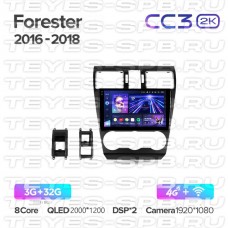 Автомагнитола TEYES для Subaru Forester 2016-2018, CC3 2K, 3G+32G