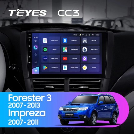Автомагнитола TEYES для Subaru Forester 3 / Impreza 2007-2013 / 2007-2011, CC3, 4G+32G
