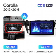 Автомагнитола TEYES для Toyota Corolla 2012-2016, CC2 Plus, 3G+32G
