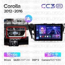 Автомагнитола TEYES для Toyota Corolla 2012-2016, CC3 2K, 3G+32G