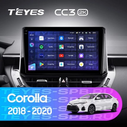 Автомагнитола TEYES для Toyota Corolla 2018-2020, CC3 2K, 3G+32G