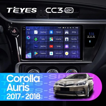 Автомагнитола TEYES для Toyota Corolla / Auris 2017-2018, CC3 2K, 3G+32G