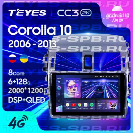 Автомагнитола TEYES для Toyota Corolla 10 2006-2013, CC3 2K, 3G+32G