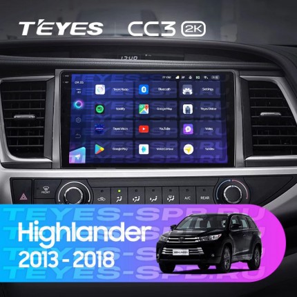 Автомагнитола TEYES для Toyota Highlander 2013-2018, CC3 2K, 3G+32G