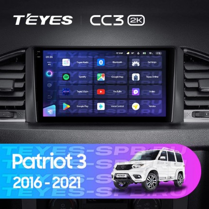 Автомагнитола TEYES для UAZ Patriot 3 2016-2021, CC3 2K, 3G+32G